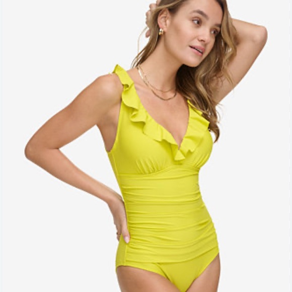 Vibrant Chartreuse one piece swimsuit - Picture 1 of 2